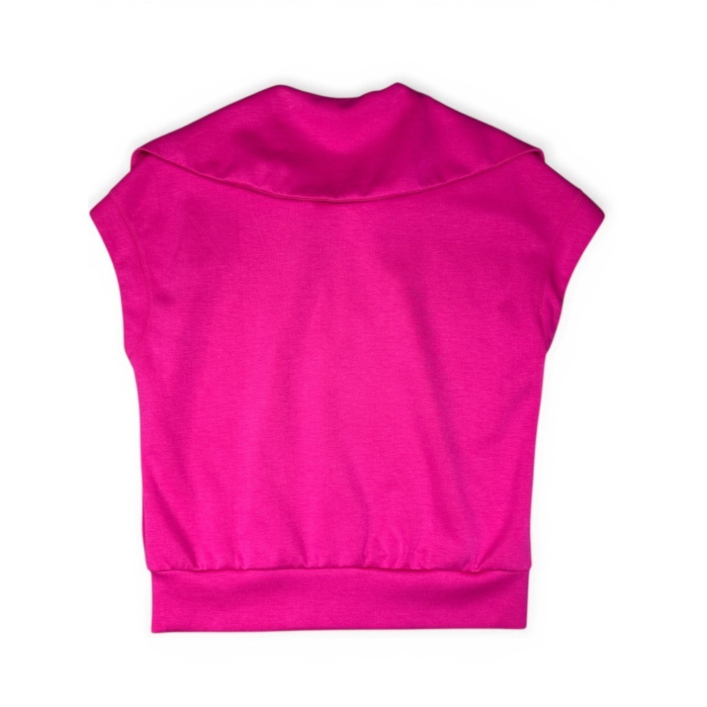 Pink Half Zip Sleeveless Cropped Sweatshirt & High Waisted Shorts Set Size Small - Picture 5 of 11